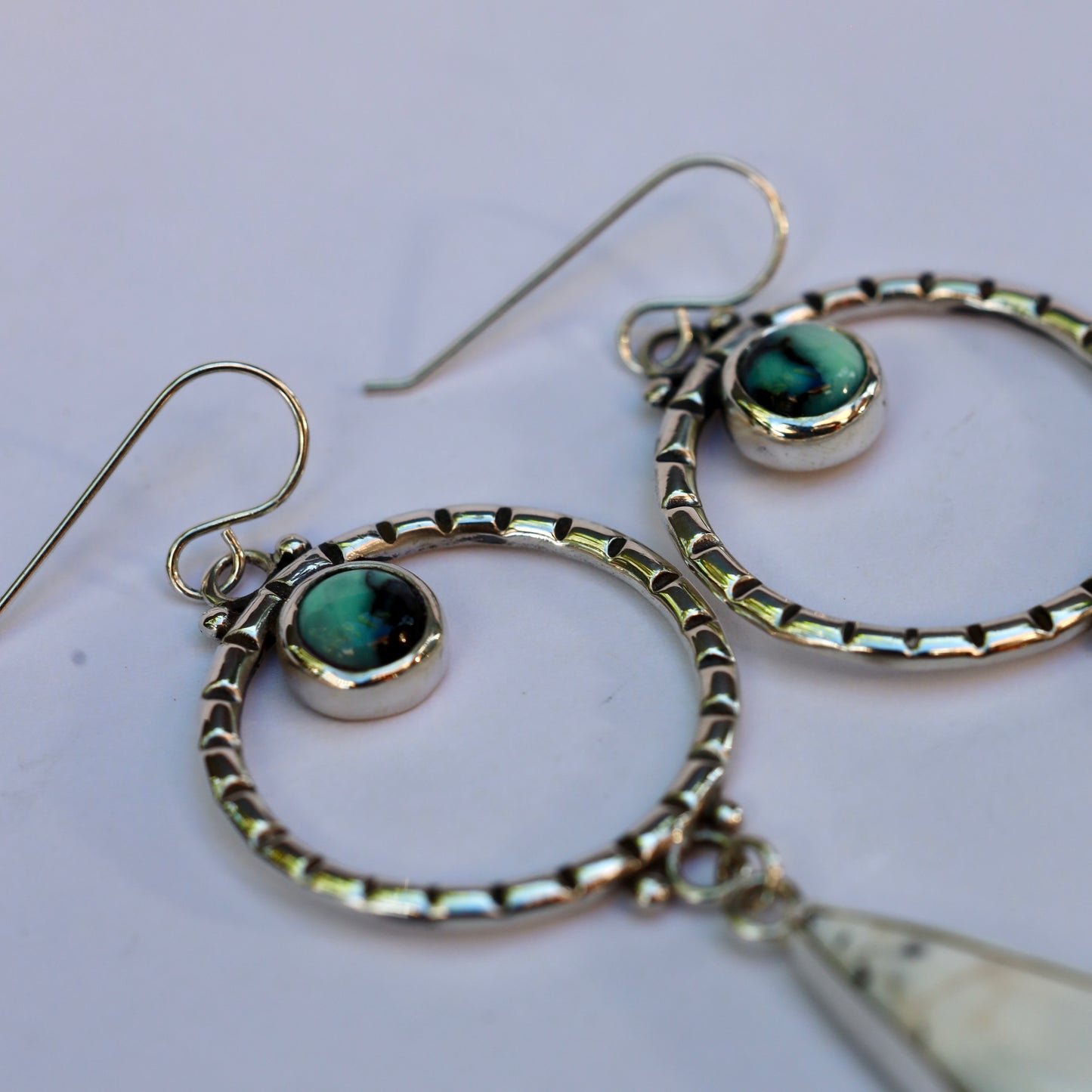 White Buffalo and Variscite Earrings * SALE *