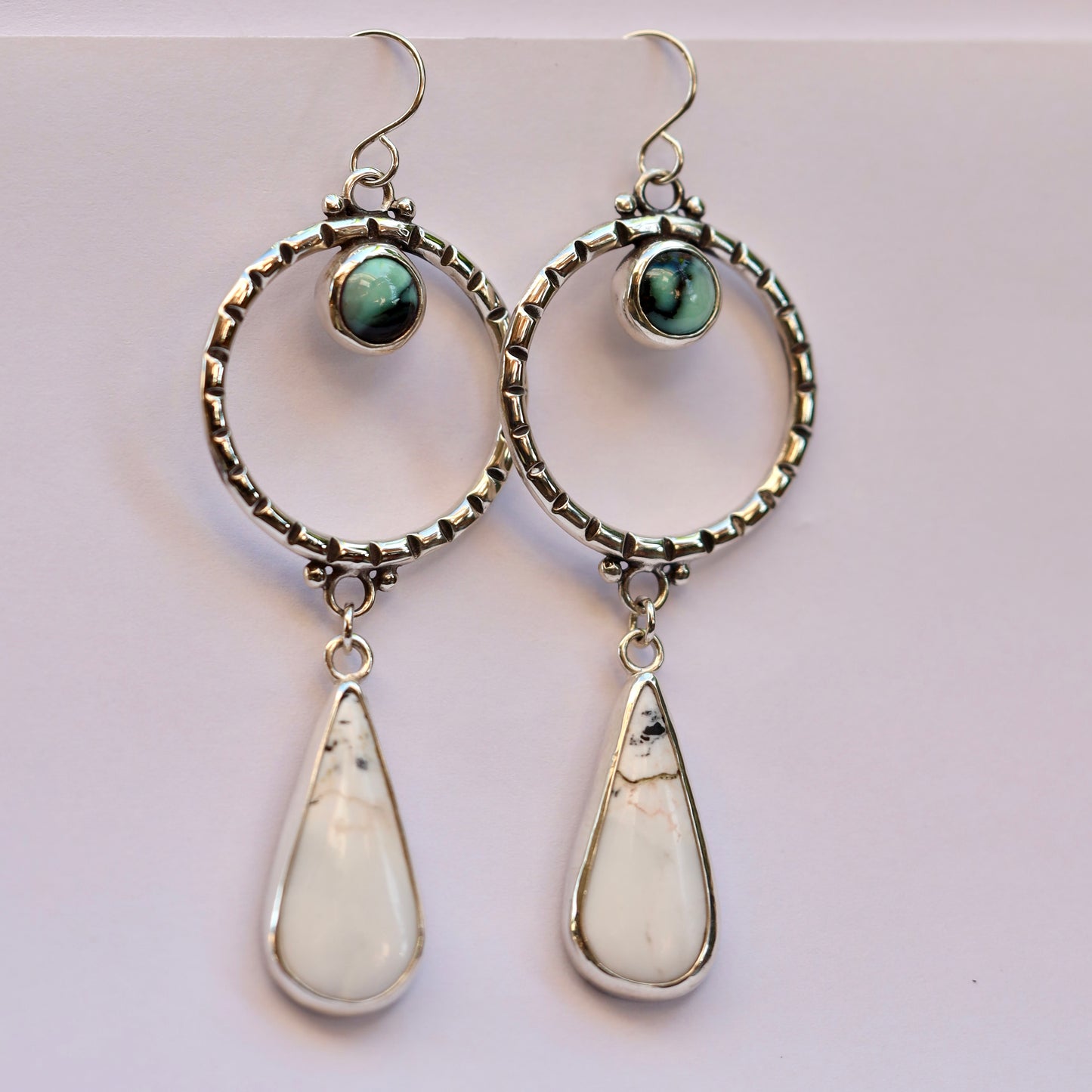 White Buffalo and Variscite Earrings * SALE *