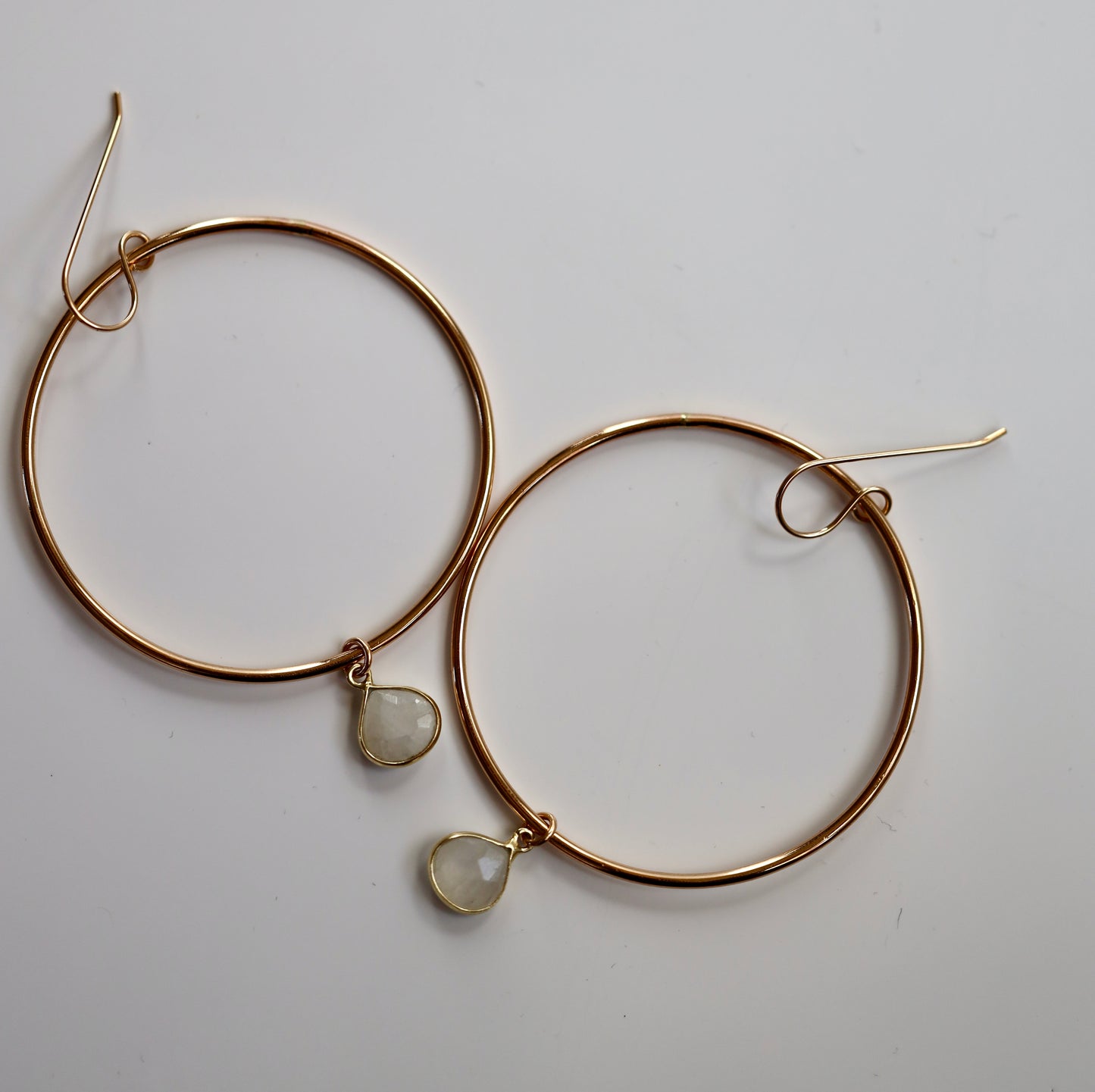 Moonstone Gold Hoops