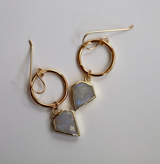 Moonstone Mini Hoops