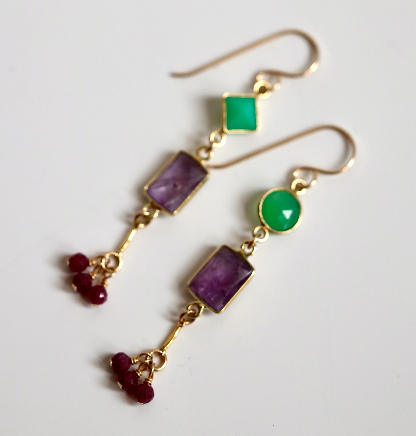 Multi Stone Drop Earring