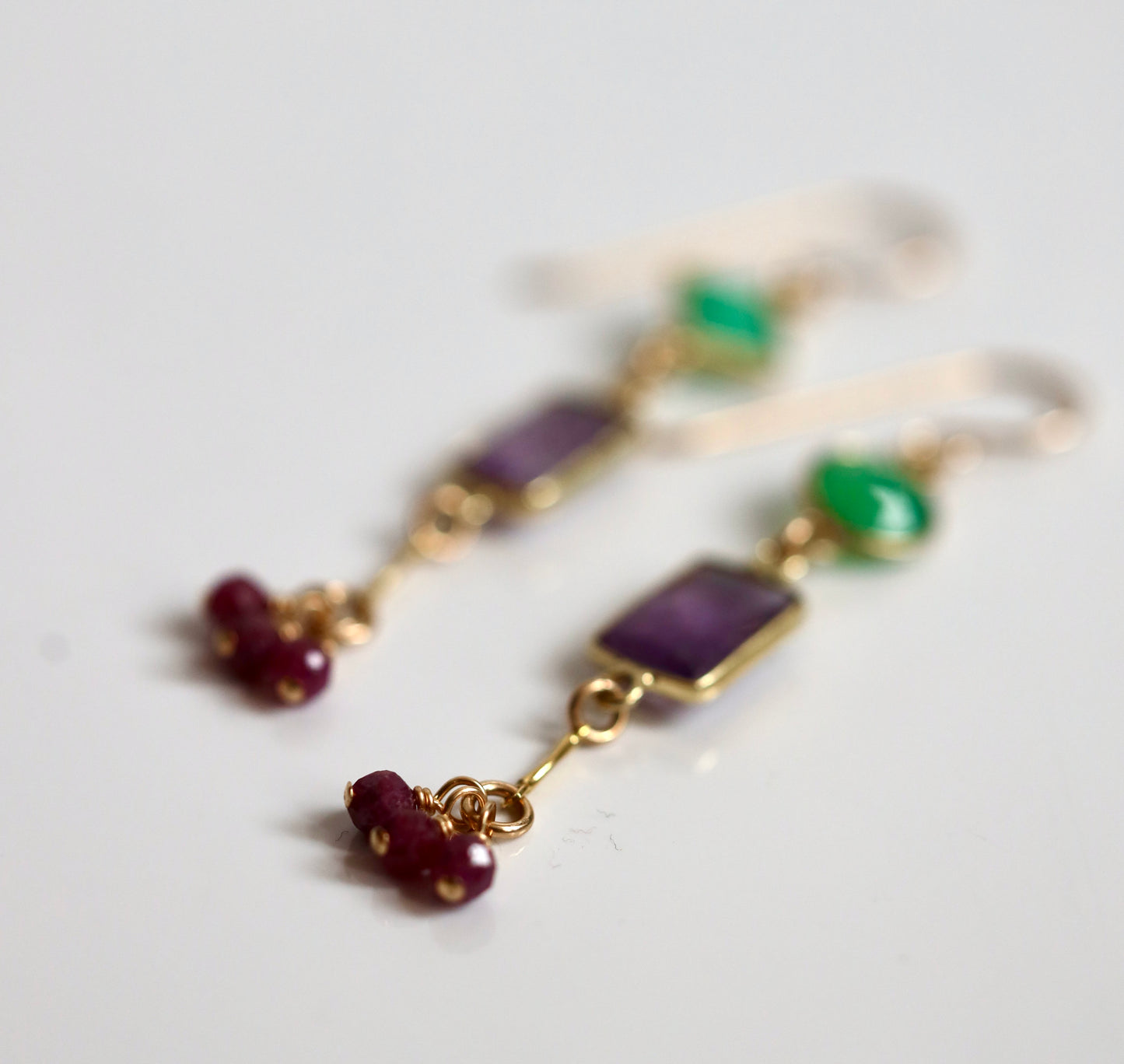 Multi Stone Drop Earring